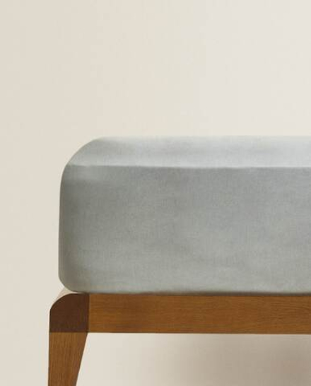 ZARA HOME (300 НИТЕЙ) ПРОСТЫНЯ ИЗ ХЛОПКА, ЗЕЛЕНОВАТО-СЕРЫЙ
