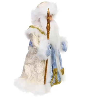 Дед Мороз «Сказка» 40 см в голубой шубке