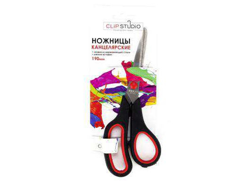 Ножницы универсальные канцелярские 19см ClipStudio (12шт/уп)
