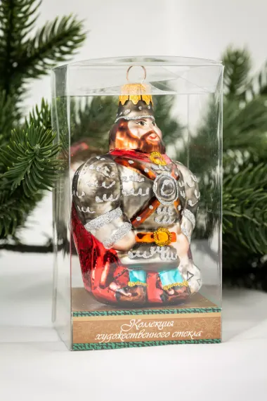 Елочное украшение Богатырь, стекло, 10 см., 1 шт., Витус (А412)