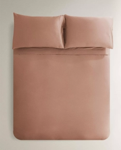 ZARA HOME (300 НИТЕЙ) ПОДОДЕЯЛЬНИК ИЗ САТИНА, РОЗОВЫЙ