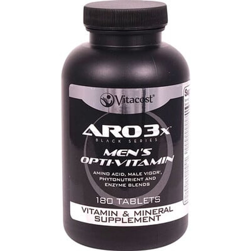 Vitacost, ARO3x™ Black Series, Opti-Vitamin, мультивитамины для мужчин, 180 таблеток