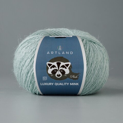 Пряжа "Норка" длинноворсовая Luxury, пух норки-70 % нейлон-30 %, мята
