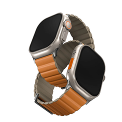 Ремешок Uniq Revix Premium Edition для Apple Watch 42/44/45/49 мм оранжевый/хаки (Orange/Khaki) (45MM-REVPSORGKAK)