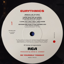 Винтажная виниловая пластинка LP Eurythmics Be Yourself Tonight (EU 2018)