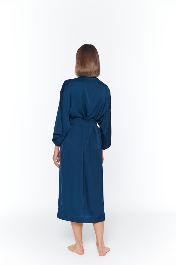 Шелковый халат-кимоно изумрудный