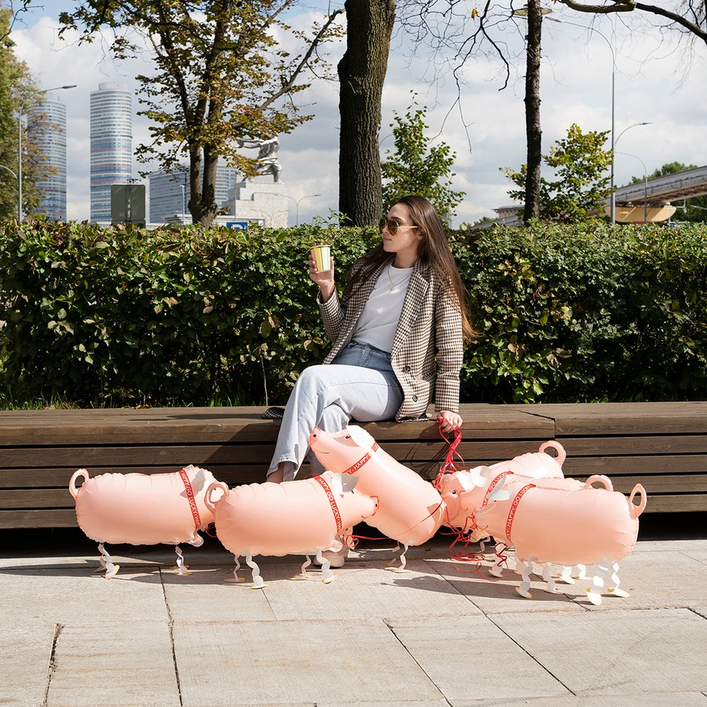 Шар 3D (26''/66 см) Ходячая Фигура, Поросенок