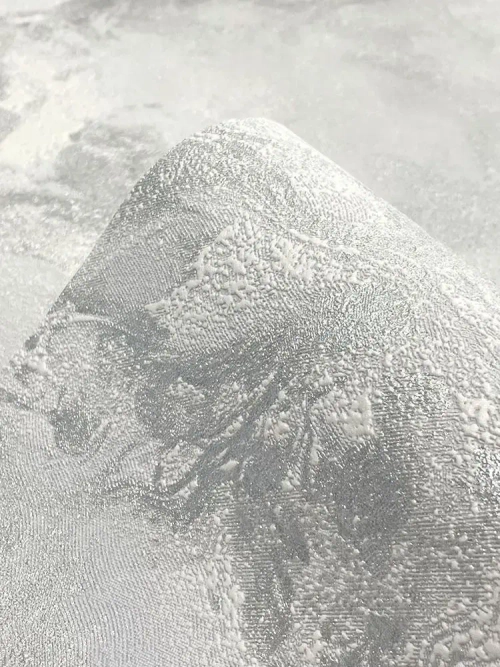 Обои флизелиновые, штукатурка бело-серая перламутровая, метровые, для гостиной, Мальдивы (VILIA, 1796-21)