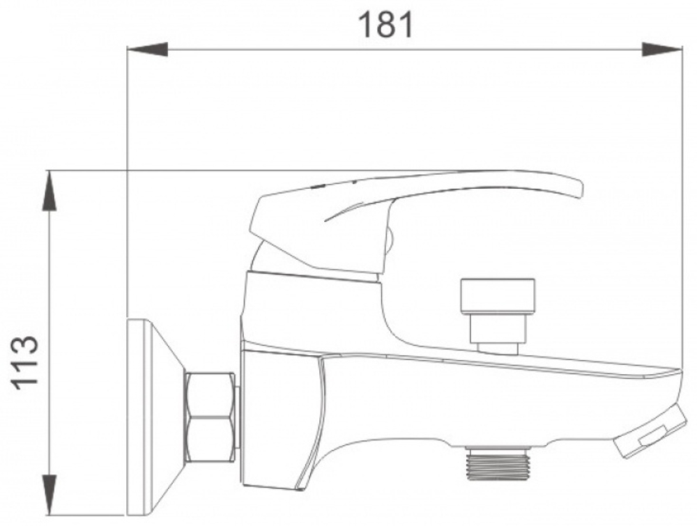 Смеситель Surface д/ван., с кор/изл., c акс., арт. SF 54