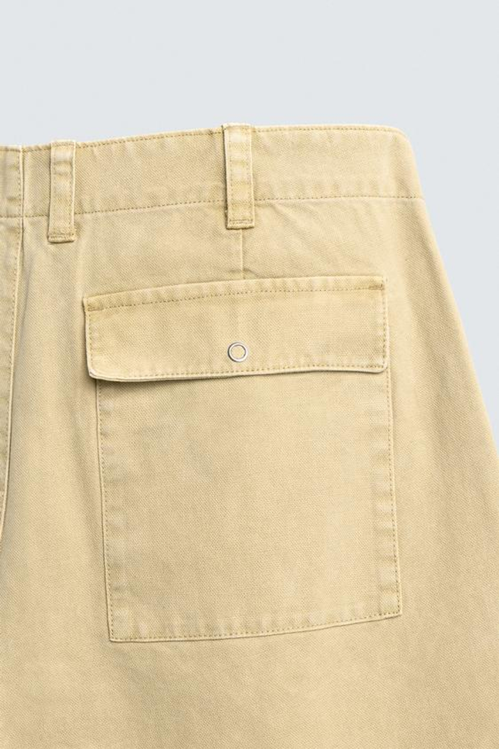 ZARA БРЮКИ BALLOON FIT С ЭФФЕКТОМ ПОТЕРТОСТИ, СВЕТЛО-ЖЕЛТЫЙ
