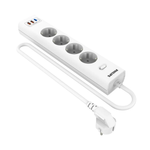Сетевой фильтр удлинитель Philips CHP4346WC/51 с четырьмя стандартными розетками EU, 2 USB-A, Type-C, с заземлением и защитой от перегрузок, 5 м, белый
