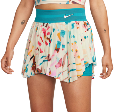 Теннисная юбка Nike Court Dri-Fit Slam Printed Tennis Skirt - coconut milk/teal nebula/black