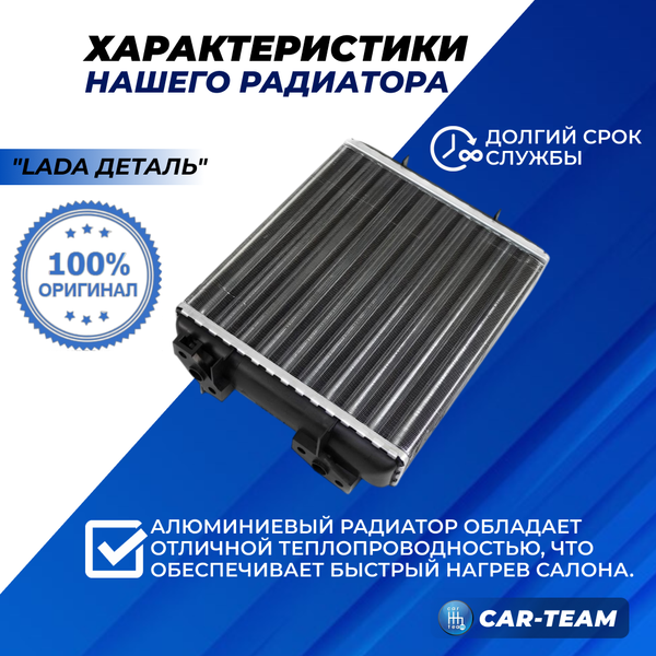 Радиатор отопителя "Lada Деталь" на ВАЗ 2101-2107, Нива 4х4