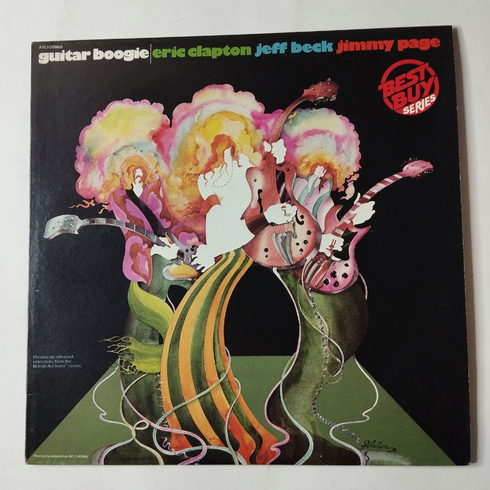 Винтажная виниловая пластинка LP Eric Clapton, Jeff Beck, Jimmy Page Guitar Boogie (USA 1973)