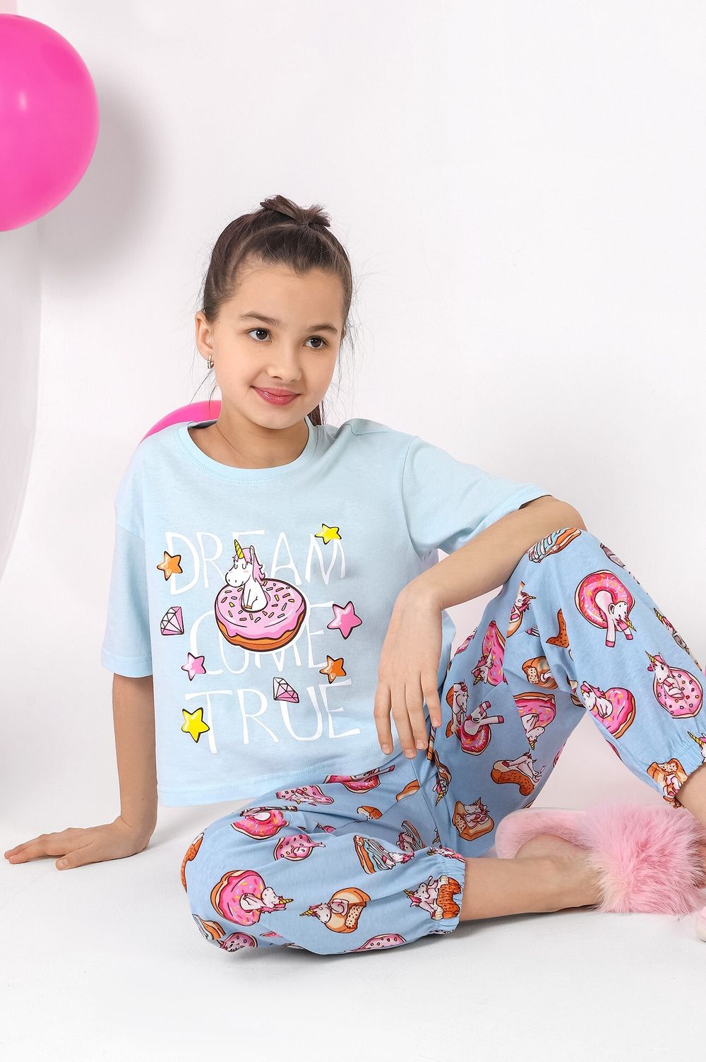 Пижама для девочки Единопончик-2 Виотекс ГОЛУБОЙ