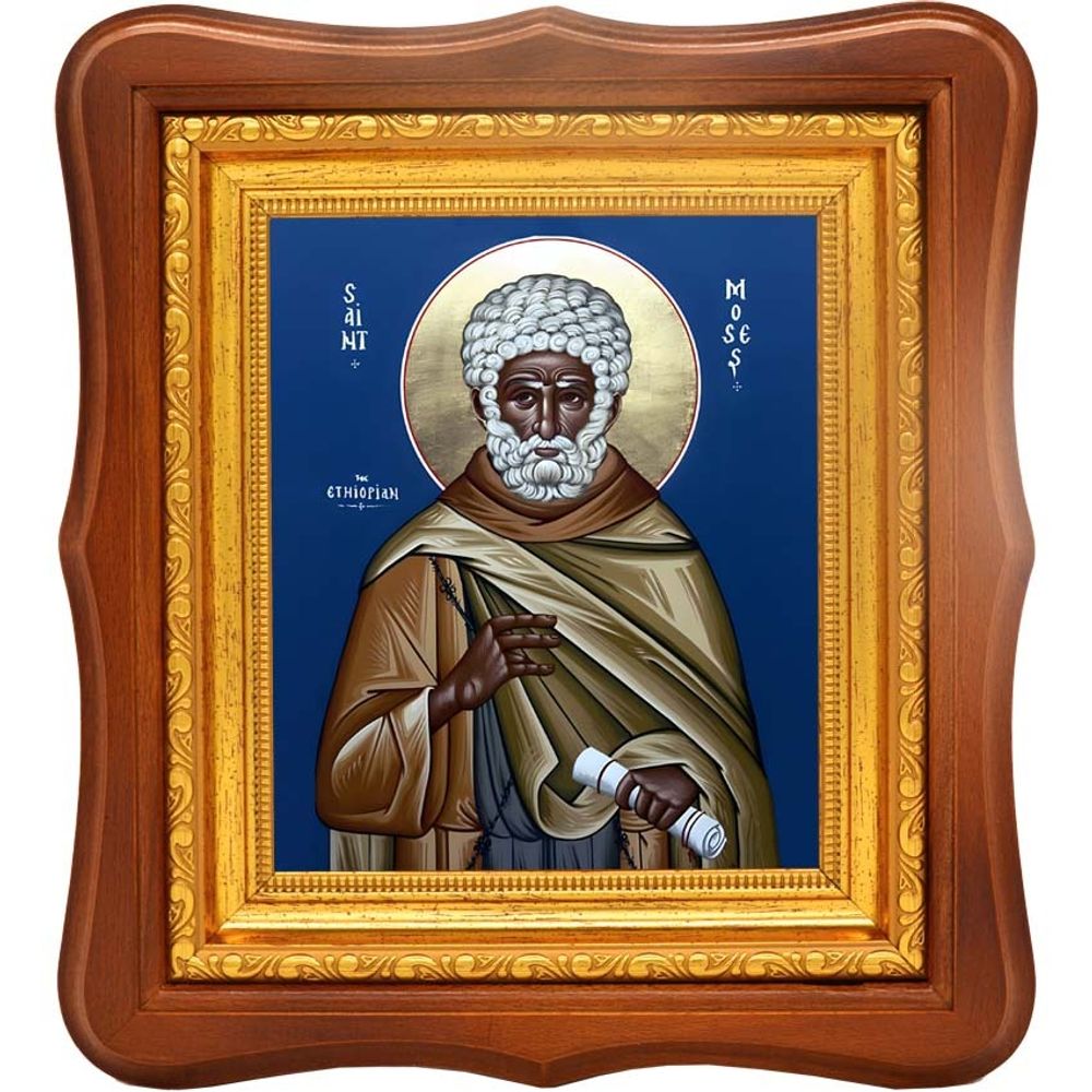 Моисей Мурин Эфиопский преподобный. Икона на холсте.