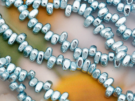 Нить гематитовых бусин, галтовка 5,5мм