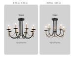 Подвесная люстра со сменной лампой TR9621/5 BK/CGD черный/золото E14/5 max 40W D570*410