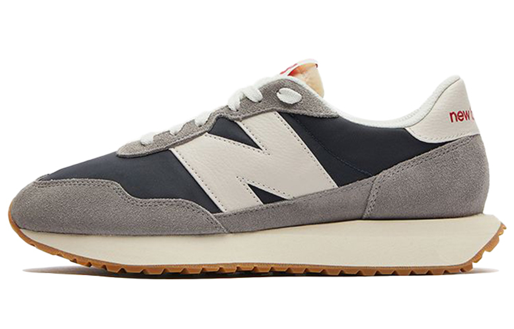 New Balance NB 237 retro comfortable fabric two-layer cowhide non-slip wear-resistant breathable low-cut casual running shoes for men and women the same gray blue