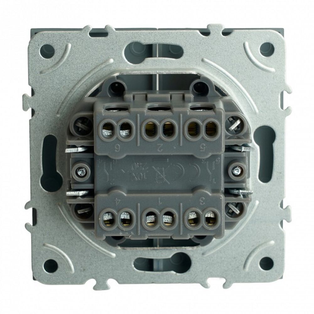 Переключатель двухклавишный без рамки Stekker Эмили 49947