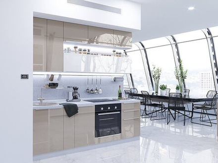 Прямая модульная кухня Фьюжн-01 Gallant/Angel - Белый 2340*2300*600