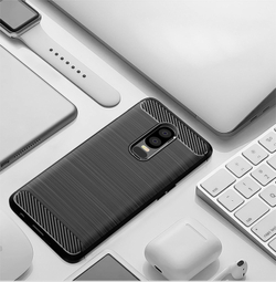 Чехол для OnePlus 6 цвет Black (черный), серия Carbon от Caseport