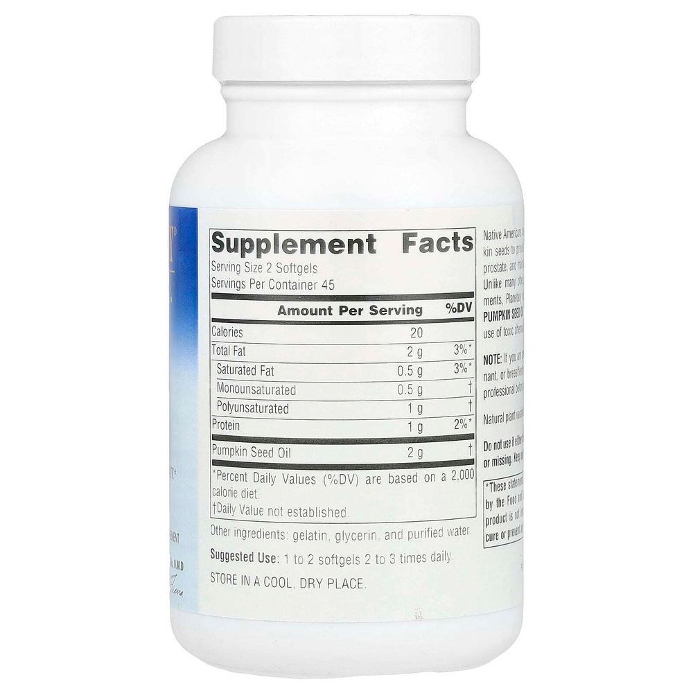 Planetary Herbals, масло семян тыквы Full Spectrum™, 90 капсул (500 мг в 1 капсуле)