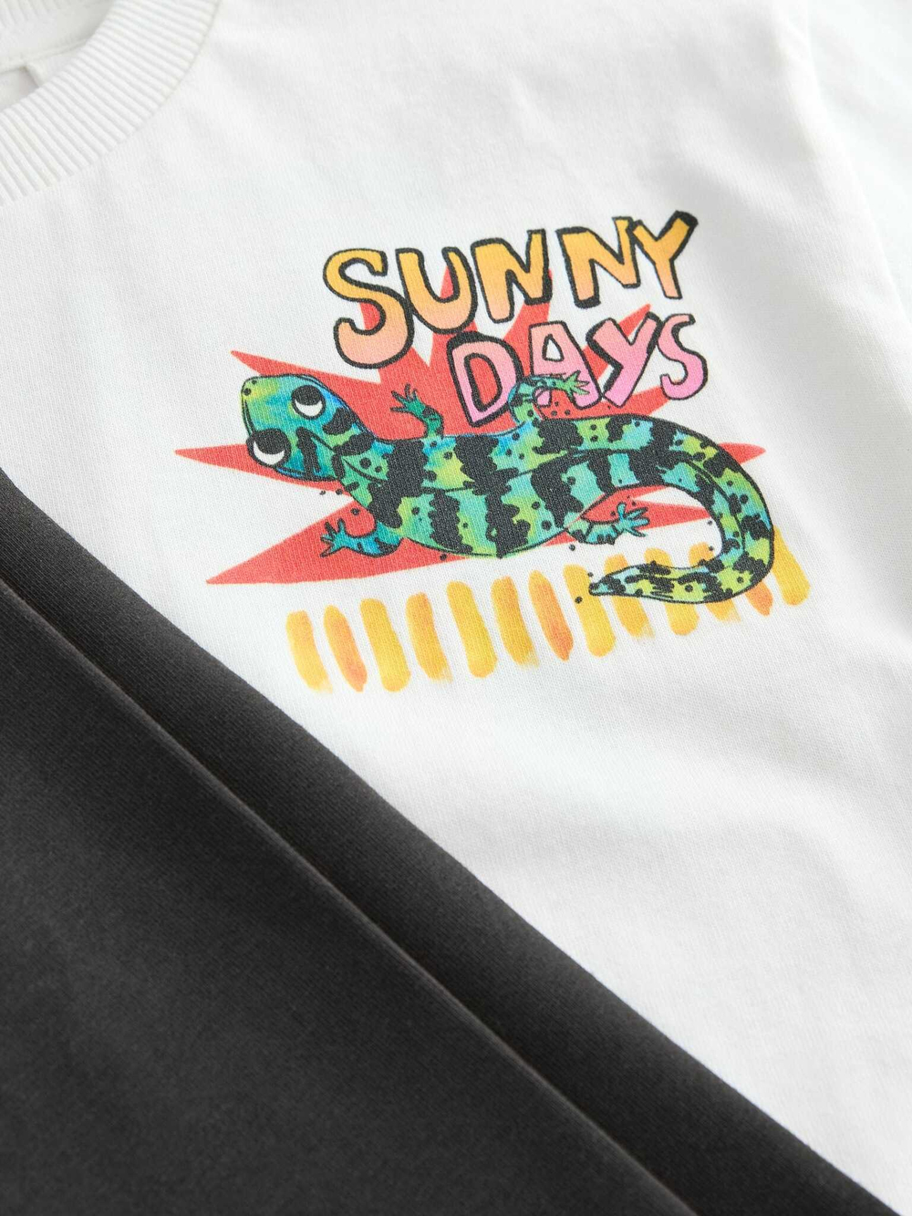 Футболка и велосипедки в комплекте для мальчика Next AG8-735, Черный, Белый