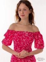 Платье летнее миди крестьянка в цветочек