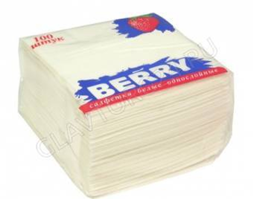 Салфетки BERRY 100л белые