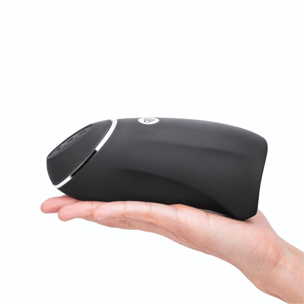 Черный перезаряжаемый мастурбатор для мужчин Pink Vibe (Цвет: черный)