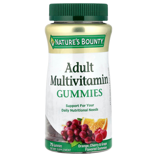 Nature's Bounty, Мультивитаминные жевательные конфеты для взрослых, вкусом апельсина, вишни и винограда, 75 штук