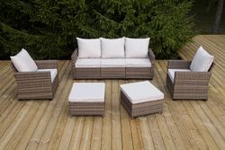 "Бостон" лаунж-зона из искусственного ротанга, цвет серый