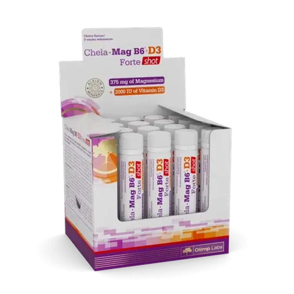 БАД Olimp Chela-Mag B6+D3 Forte, дробь, со вкусом вишни, 25 мл