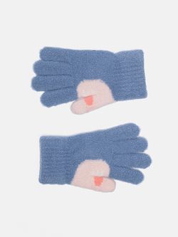 Перчатки детские (Серо-синий)