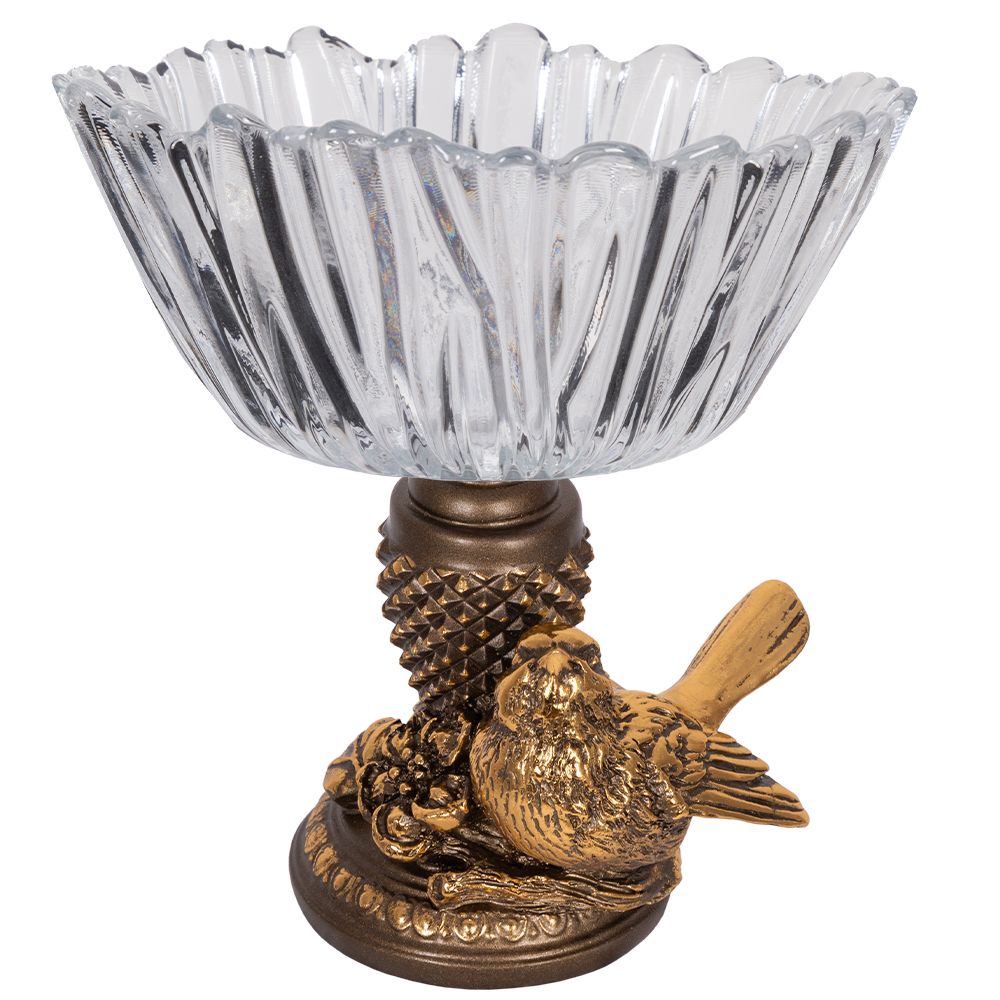 Фруктовница Терра Сонг Бронза с чашей из стекла