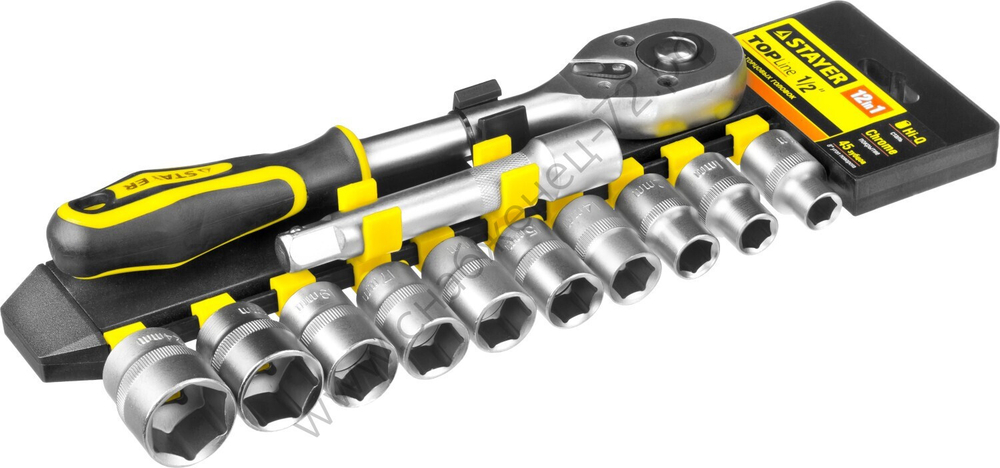 STAYER RSS 12L, 12 предм., (1/2″), набор торцовых головок (27750-H12)