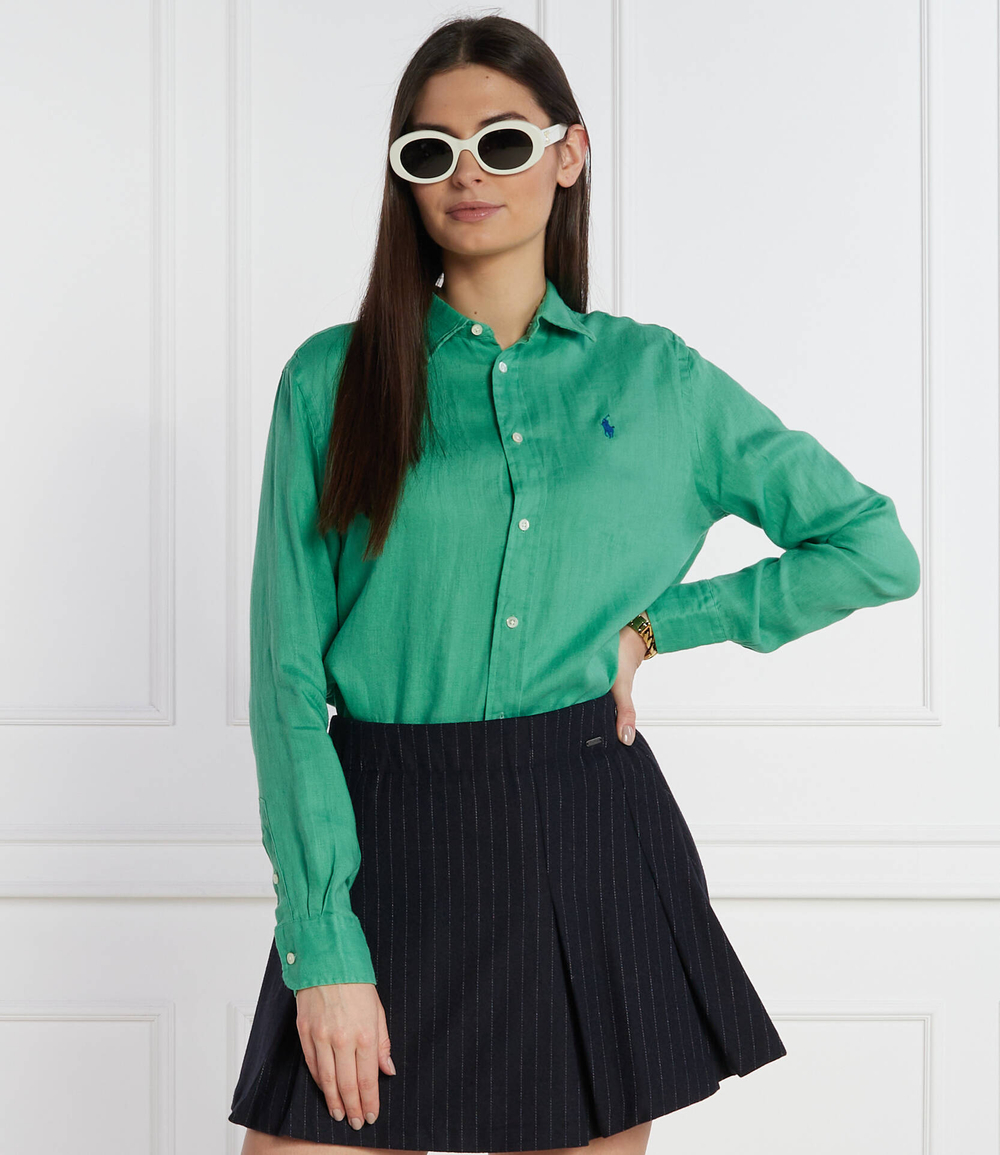 Льняная рубашка POLO RALPH LAUREN - зеленый(211920516)