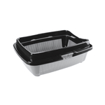 Туалет для кошек полная комплектация черный-серебро