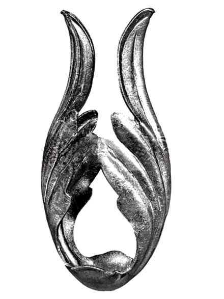 Кованый элемент лист штампованный 170х80 мм (2мм), вес:0,238 кг.