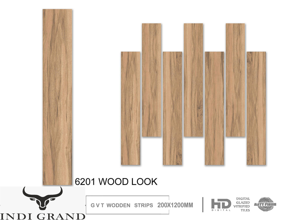 Керамогранит Carving 20x120cm GVT Matt Finish 6201 Wood Look