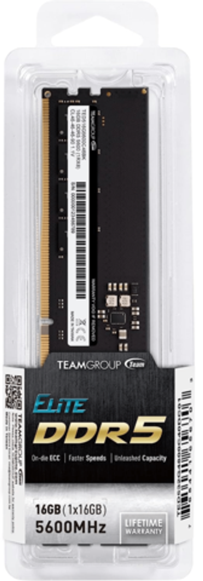 Оперативная память 16GB 5600MHz DDR5 Team Group ELITE PC5-44800 CL-46 TED516G5600C4601