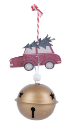 Украшение из дерева с колольчиком Машинка 6см SYMZPA-4422080