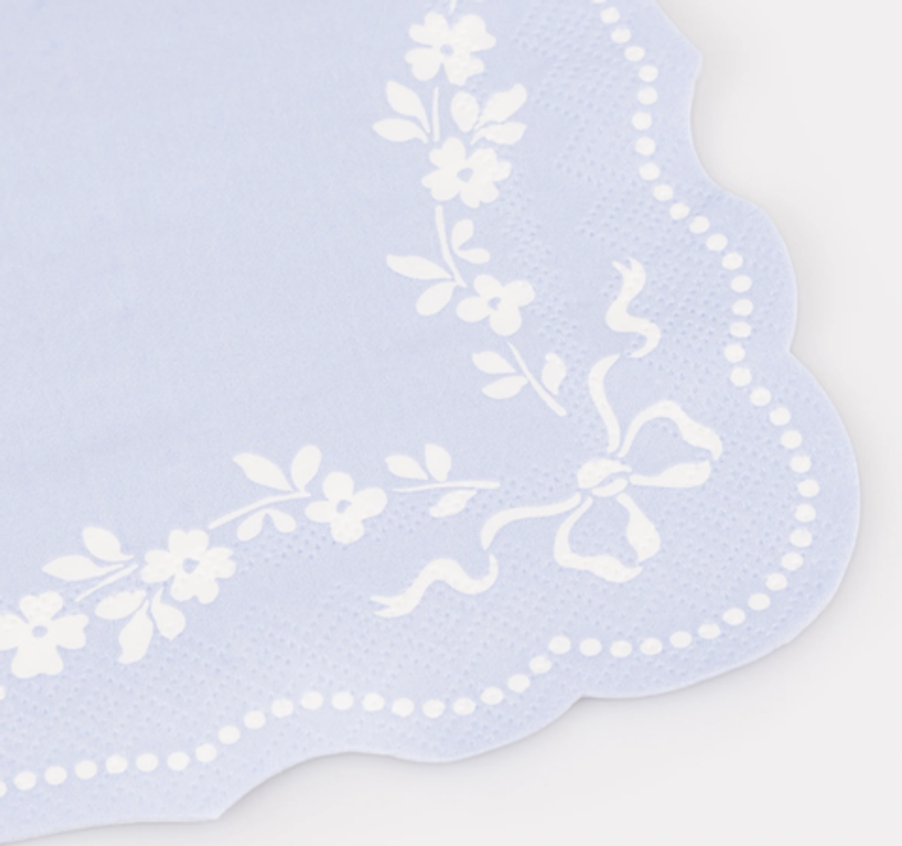 Салфетки маленькие васильковые "Рококо" 8 шт. (12,7 х 12,7 см)