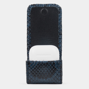 Чехол для наушников Petit из кожи питона, синего цвета