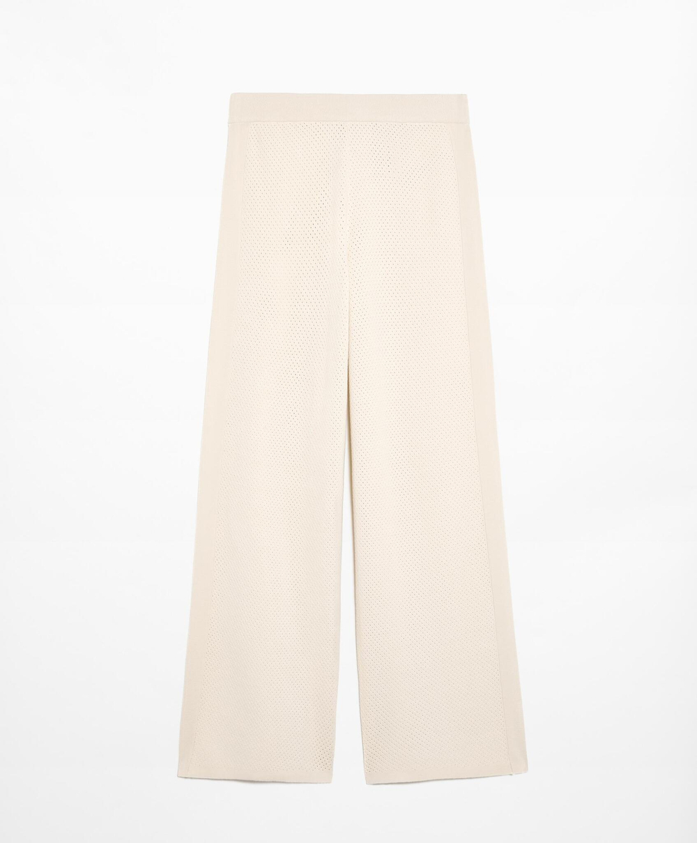 OYSHO Прямые брюки из ажурного трикотажа, овсяный