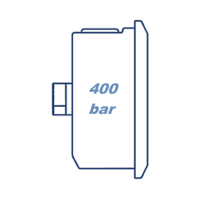 Манометр глицериновый D63 G1/4" - 400 Bar - осевое подключение, фланцевый VERSO