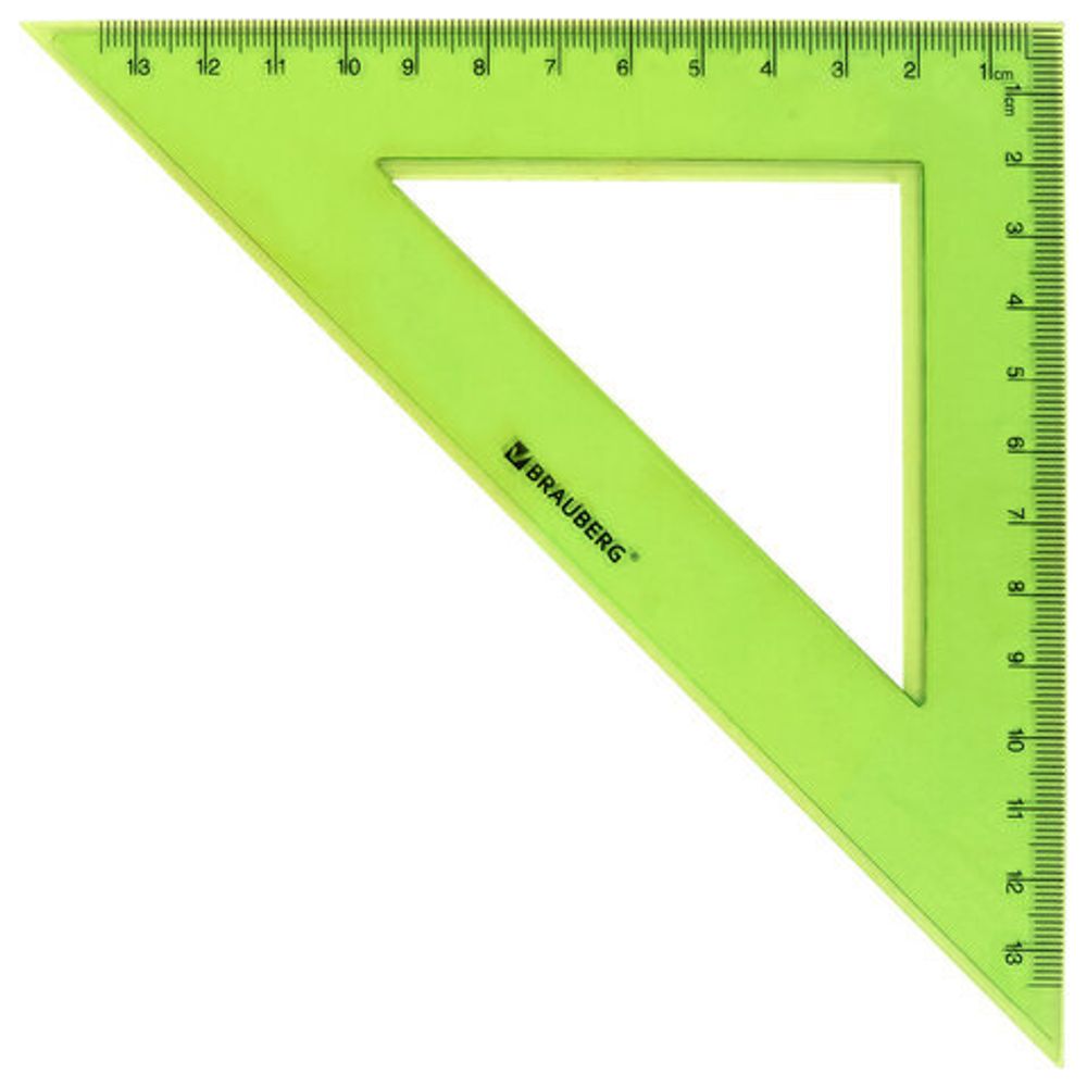 Набор чертежный большой BRAUBERG "FRUITY" (линейка 30 см, 2 треугольника, транспортир), ассорти, пенал, 210772