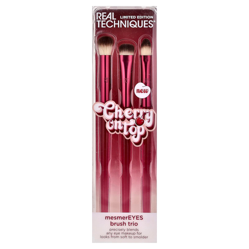 Real Techniques, Cherry On Top, MesmerEyes Brush Trio, набор из 3 предметов