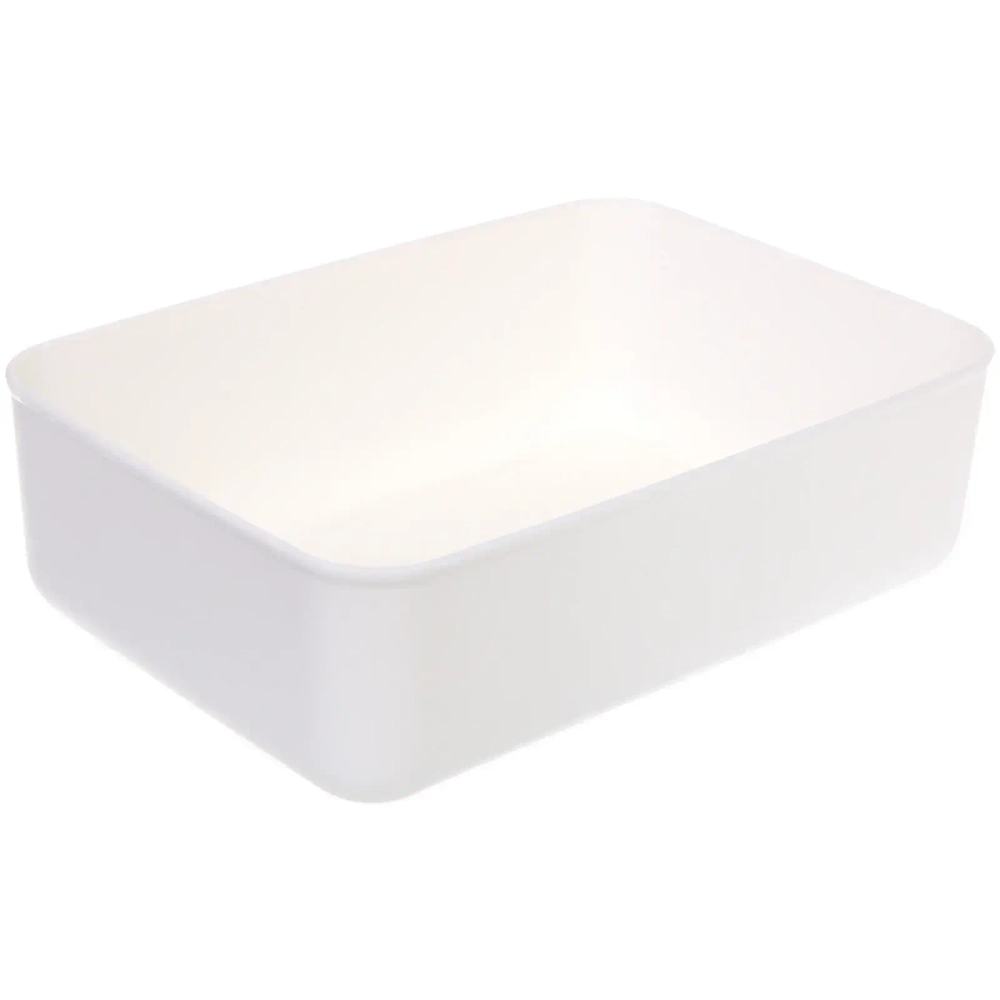 Контейнер для хранения с бамбуковой крышкой «БРАМИНГЕМ», цвет белый, 26*18*8см